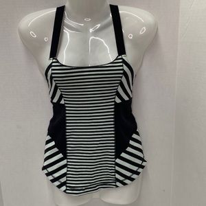 Lululemon Athletica Stripe Cool Racerback Tank Top Womens Size 4 Yoga